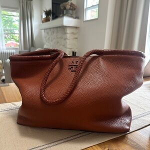 Tory Burch Taylor Desert Spice Rust Sienna Pebbled Leather Tote Bag